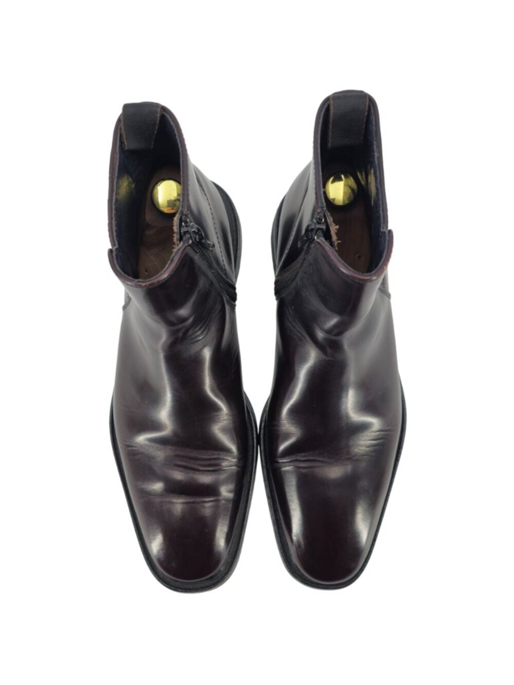 Koil Italy Men's size 11.5D Burgundy Leather Dress Shoes Zip Ankle Chelsea Boots - Picture 9 of 13